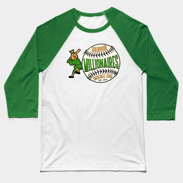 Defunct Bangor Millionaires Baseball Team Baseball T-Shirt by Defunctland